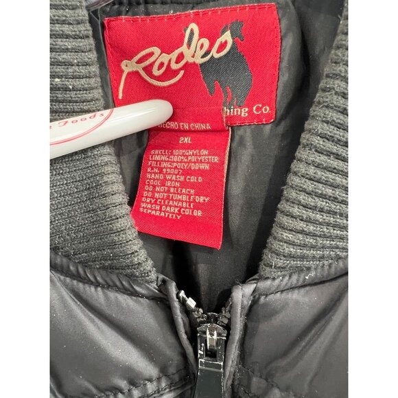 Rodeo Clothing Co. Men’s Black Quilted Puffer Vest 2XL Western Wear - Picture 3 of 9